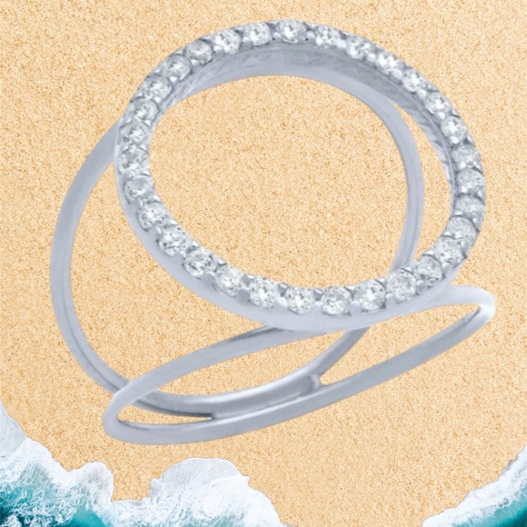 NWOT 925 Rhoduim plated SPLIT SHANK RING WITH 18MM CZ ETERNITY - Picture 8 of 9